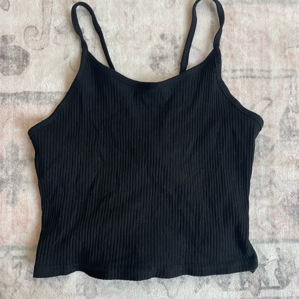 Black Ribbed Women's Top